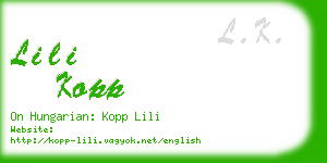 lili kopp business card